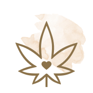 Icon mit Hanf Blatt und Herz